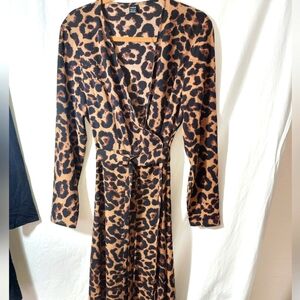 Leopard Print Wrap Dress